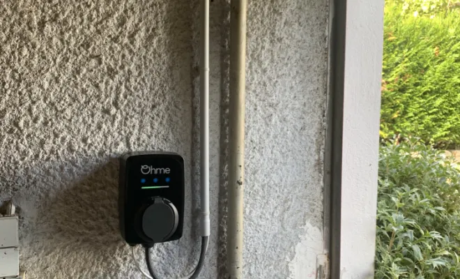 Pose de la borne de recharge électrique